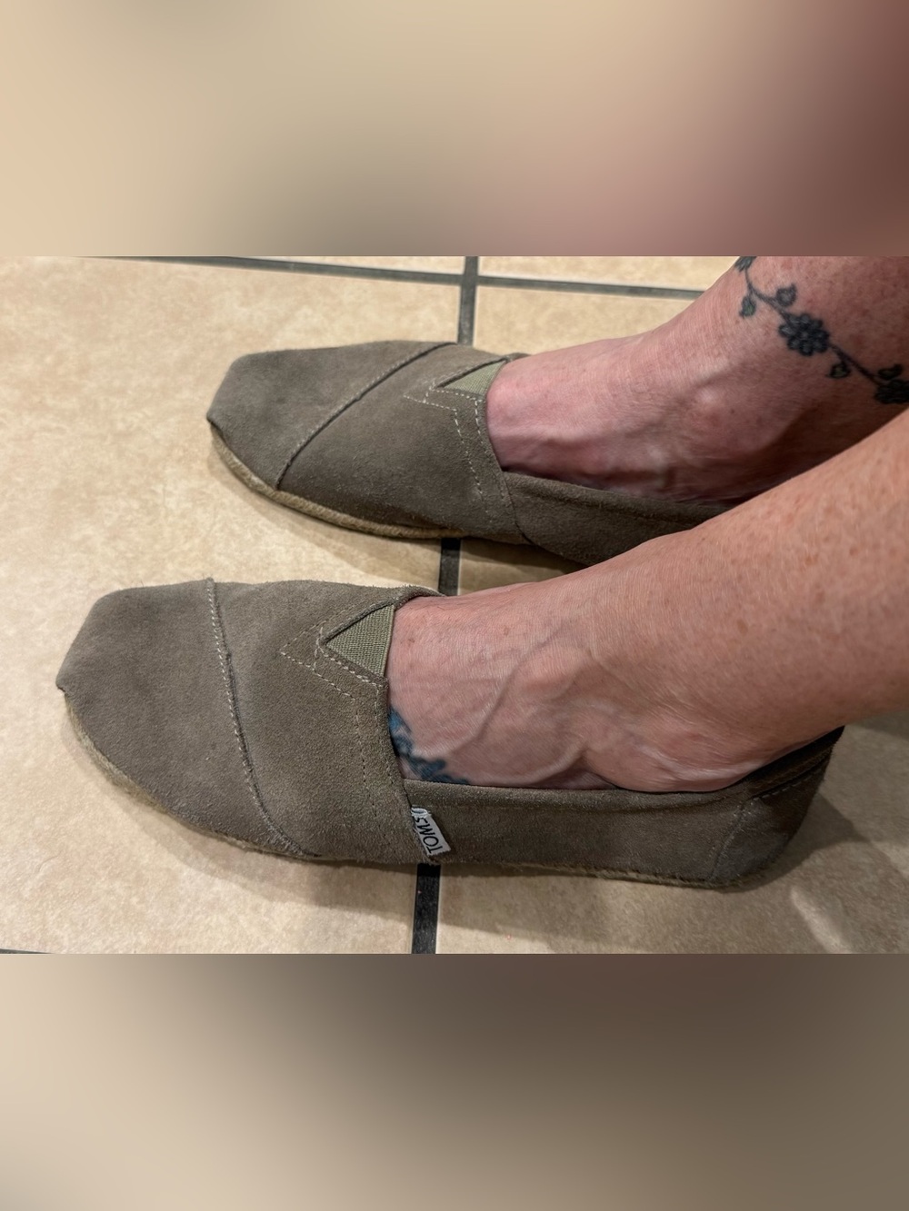 TOMS Slip-On Canvas Loafers in Olive